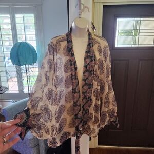 Free People Paisley Kimono in Cream and Black